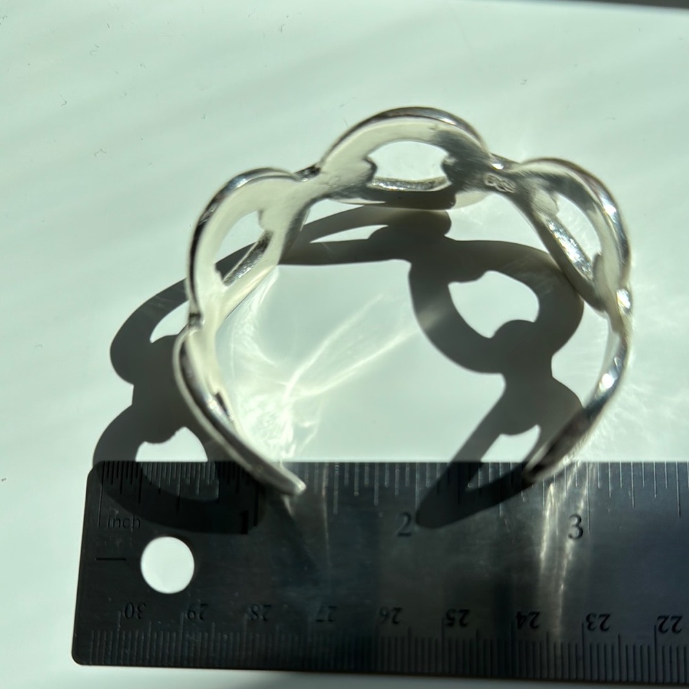 Modern Silver Interconnected Circle Bracelet - image 3